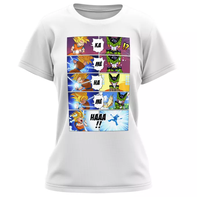 Camisetas Mujer Parodia Dragon Ball Z -DBZ Son Gokū y Cell