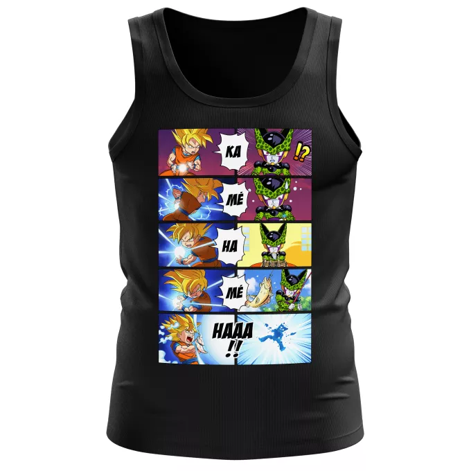 Camisetas de tirantes Hombres Parodia Dragon Ball Z -DBZ Son Gokū y Cell