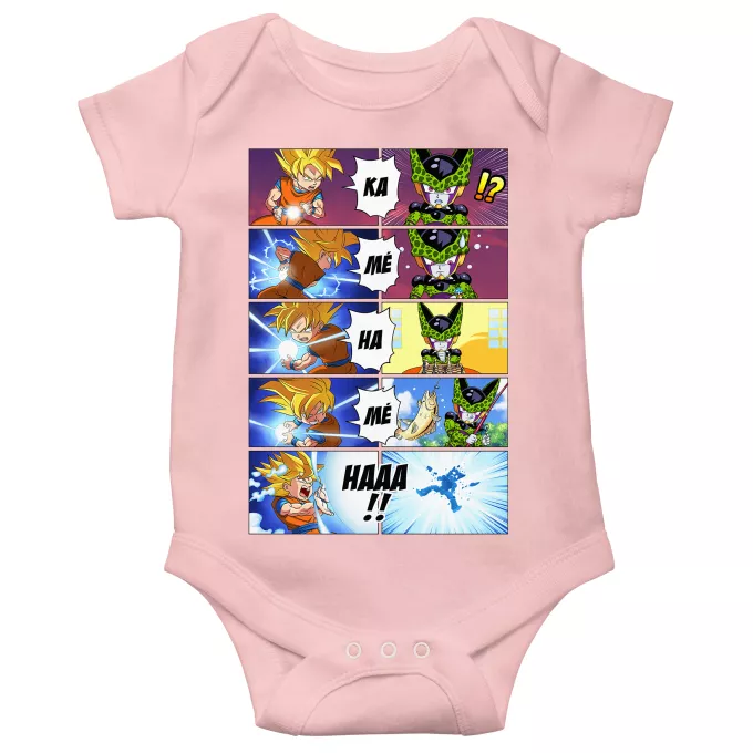 Traje de bebé de manga corta (chicas) Parodia Dragon Ball Z -DBZ Son Gokū y Cell