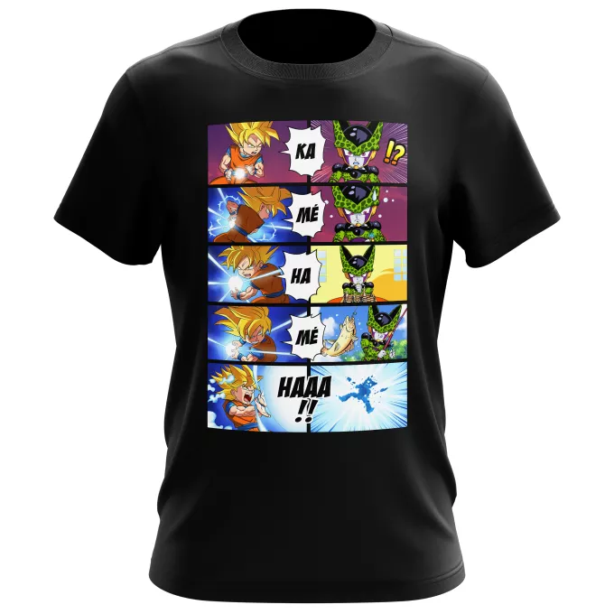 Camisetas Hombre Parodia Dragon Ball Z -DBZ Son Gokū y Cell