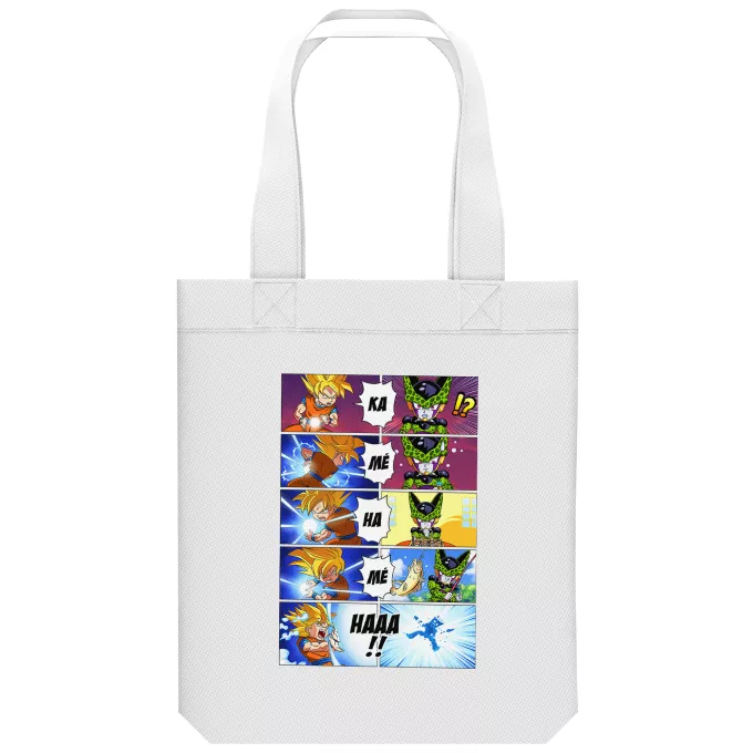 Bolsa (Tote Bag) de algodón orgánico Parodia Dragon Ball Z -DBZ Son Gokū y Cell