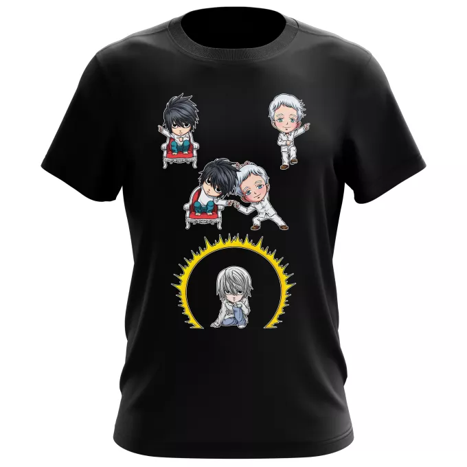 Camisetas Hombre Parodia Death Note Norman, L y Near aka Nate River