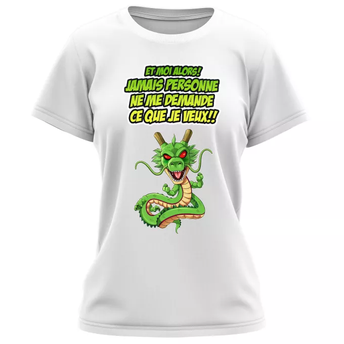 T-shirts Femmes Parodie Dragon Ball Z - DBZ Jamais personne me demande ce que je veux - Shenron