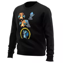 Glurak Pullover “Glurak, Mega Glurak X und Hades” – Parodie auf Pokémon