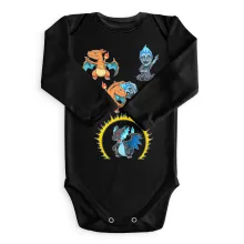 Body bébé manches longues Dracaufeu « Une fusion tout feu, tout flamme » – Parodie Pokémon