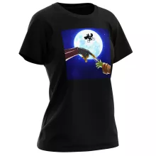 Grogu Baby Yoda Damen T-shirt “Grogu aka Baby Yoda and Mando Der Mandalorianer” – Parodie auf ET – Der Außerirdische
