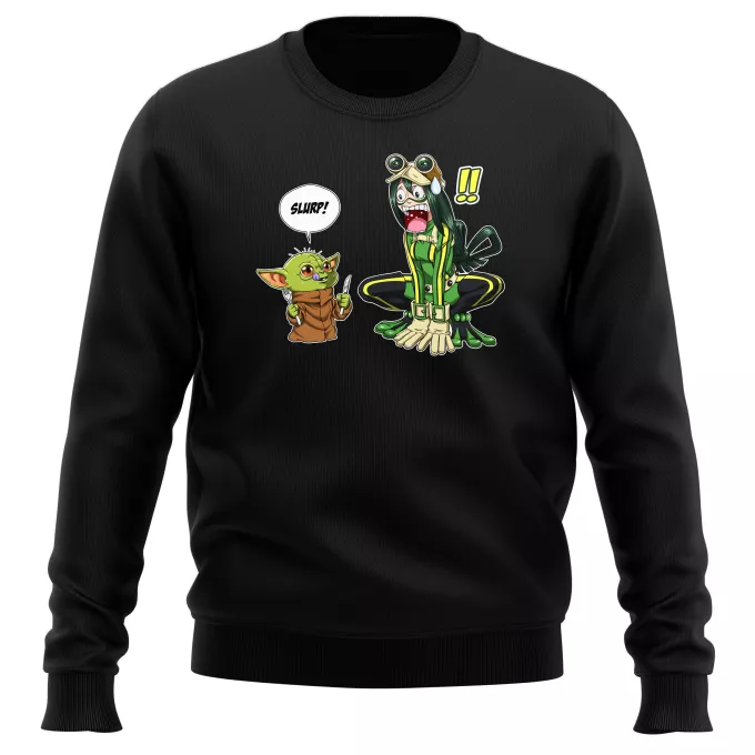 Tröjor Parodi Stjärnornas krig Tsuyu Asui aka Froppy och Grogu aka Baby Yoda