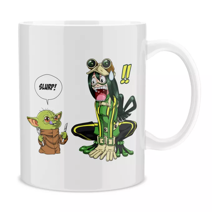 Mokken Parodie Star Wars Tsuyu Asui aka Froppy en Grogu aka Baby Yoda