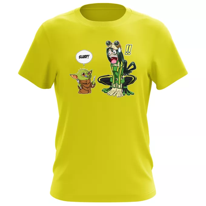 T-shirts för män Parodi Stjärnornas krig Tsuyu Asui aka Froppy och Grogu aka Baby Yoda