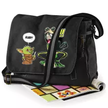 Stjärnornas krig parodi Messenger Väska - Tsuyu Asui aka Froppy och Grogu aka Baby Yoda (Högklassig Messenger Väska - Tryckt i Frankrike - Ref : 1211)