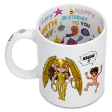 Mug Wonder Woman 1984 « Voleuse d'armure ! » – Parodie Saint Seiya