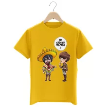Camiseta Niño de manga corta Mikasa Ackerman “Mikasa Ackerman y Eren Jaeger” – Parodia de Shingeki no Kyojin