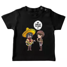 Mikasa Ackerman Baby T-shirt “Mikasa Ackerman und Eren Jäger” – Parodie auf Attack on Titan