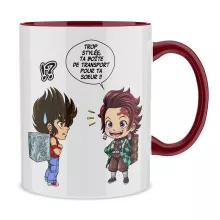 Mug Tanjiro Kamado « Une Pandora Box démoniaque ! » – Parodie Saint Seiya