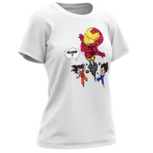 T-shirt Femme Iron Man « Pollueur ! » – Parodie Dragon Ball Z