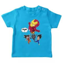 T-shirt bébé Iron Man « Pollueur ! » – Parodie Dragon Ball Z