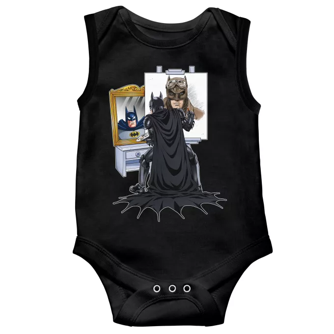 Body baby Ärmlös Parodi Läderlappen Batman (Rockbell Self Portrait style) - Batman The Dark Knight