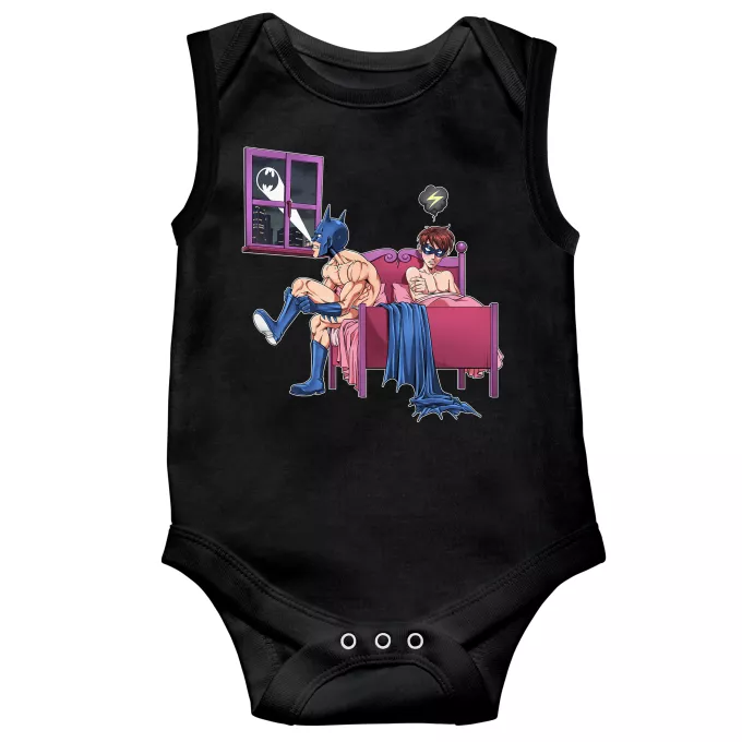 Body baby Ärmlös Parodi Läderlappen Batman och Robin