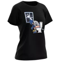 T-shirt Femme « Poursuivi jusque dans les Toilettes » – Parodie Batman