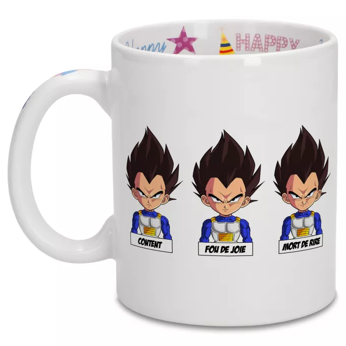 Mugs Anniversaire Parodie Dragon Ball Z - DBZ Un jeu d'acteur de niveau princier - Végéta