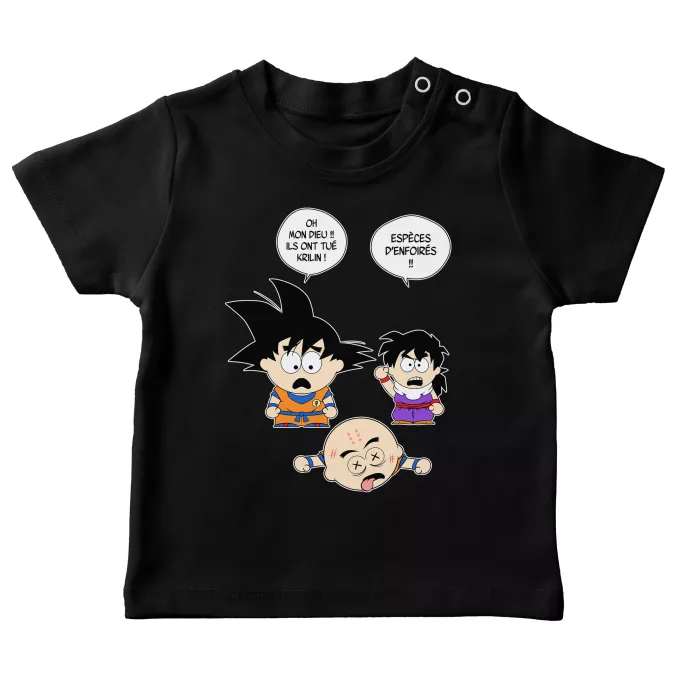 T-shirts bébé Parodie Dragon Ball Z - DBZ Le comique de répétition... - Sangoku, Crilin, Sagohan