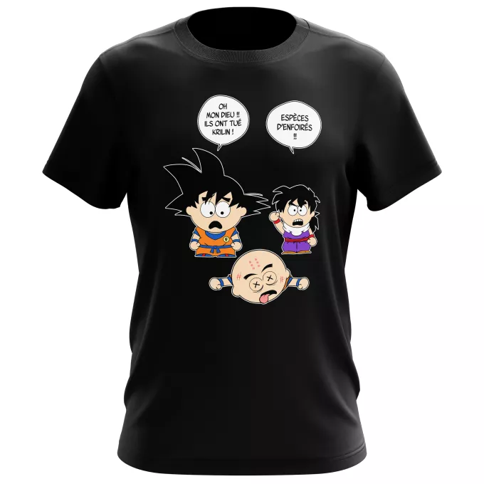 T-shirts Hommes Parodie Dragon Ball Z - DBZ Le comique de répétition... - Sangoku, Crilin, Sagohan