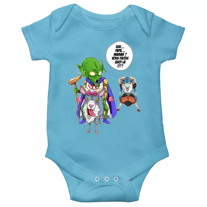 Body bébé manches courtes (garçons) Parodie Dragon Ball Super Aux origines du mal... - Moro, Le Très-Haut