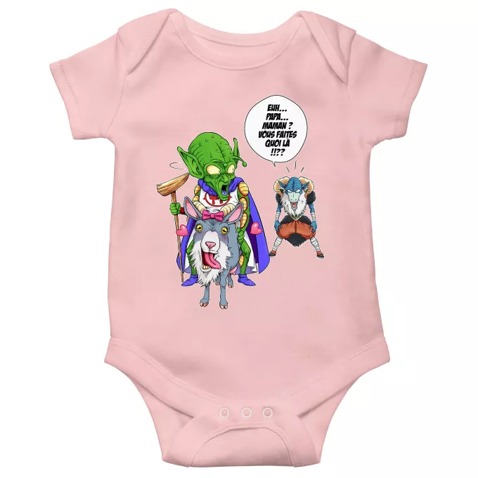 Body bébé manches courtes (Filles) Parodie Dragon Ball Super Aux origines du mal... - Moro, Le Très-Haut