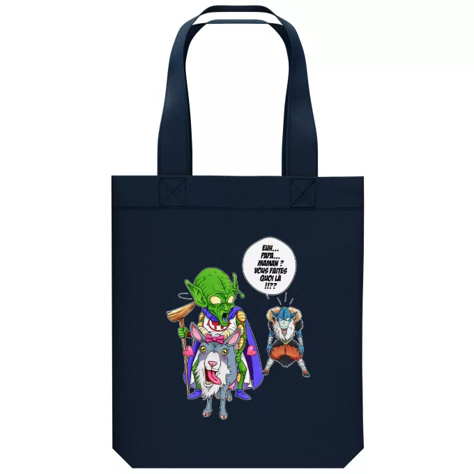 Sac Tote Bag en coton Bio Parodie Dragon Ball Super Aux origines du mal... - Moro, Le Très-Haut