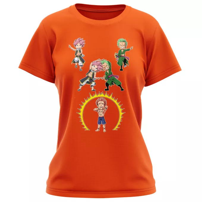 T-shirts Femmes Parodie One Piece Une fusion démoniaque - Natsu, Roronoa Zoro, Ryomen Sukuna