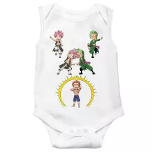 Natsu Mouwloos Babyromper “Natsu, Lolonoa Zoro en Ryomen Sukuna (Yuji Itadori)” – One Piece parodie