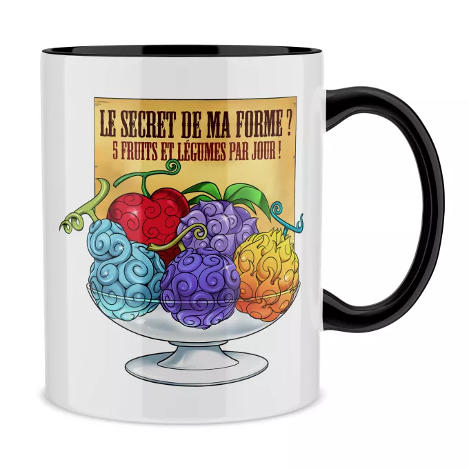 Mugs Parodie One Piece 5 Fruits et légumes par jour - Fruit du Démon