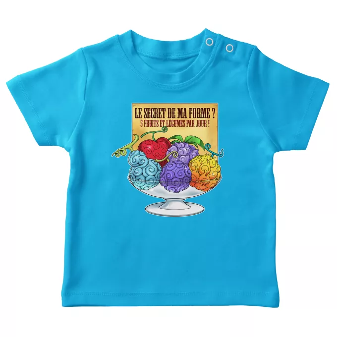 T-shirts bébé Parodie One Piece 5 Fruits et légumes par jour - Fruit du Démon