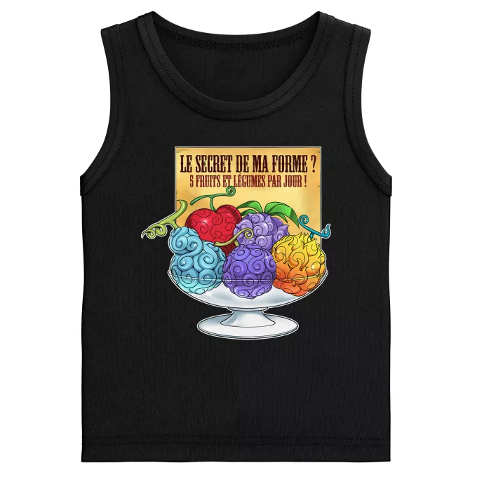 Débardeurs Enfants Garçons Parodie One Piece 5 Fruits et légumes par jour - Fruit du Démon