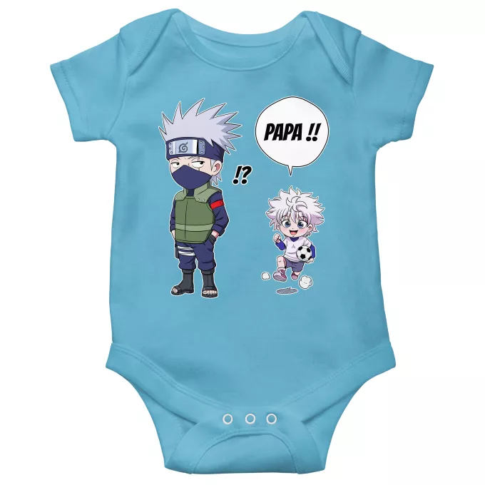 Body bébé manches courtes (garçons) Parodie Naruto Papa Ninja ! - Kakashi, Kirua