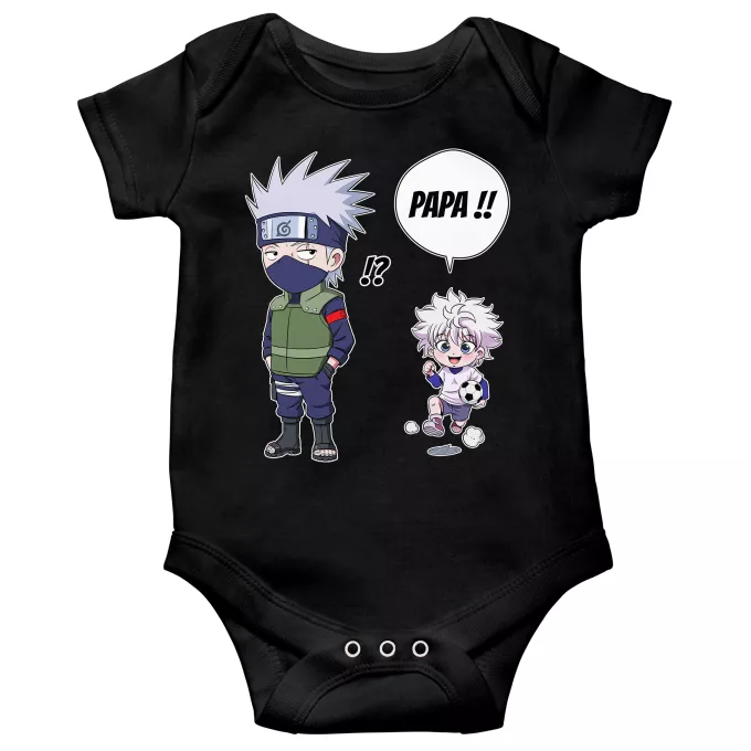 Body bébé manches courtes Parodie Naruto Papa Ninja ! - Kakashi, Kirua