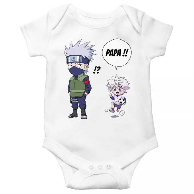 Body bébé manches courtes Parodie Naruto Papa Ninja ! - Kakashi, Kirua
