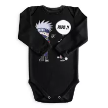 Body bébé manches longues Kakashi « Papa Ninja ! » – Parodie Naruto