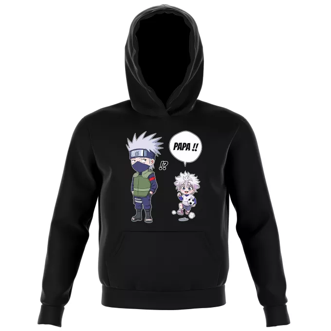 Sweat-shirts à Capuche Enfant Parodie Naruto Papa Ninja ! - Kakashi, Kirua