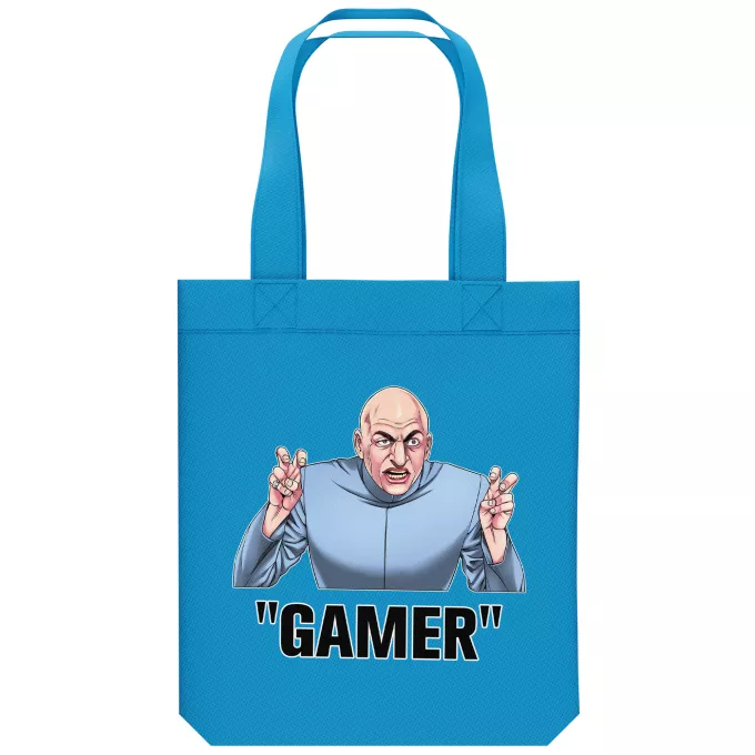 Borsa Tote Bag in cotone organico Paoridia Austin Powers Gamer... - Dottor Male