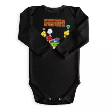 Body bébé manches longues « Une tête dure... ou pas ! » – Parodie Super Mario