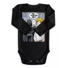 Body bébé manches longues Dark Vador « Une révélation choquante... ou pas ! » – Parodie One-Punch Man