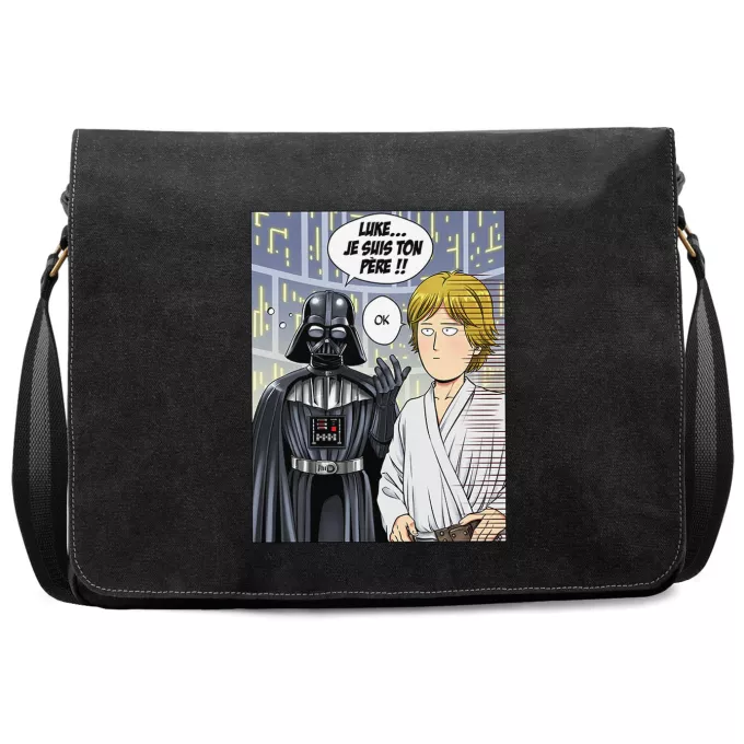 Sac à Bandoulière Premium Parodie One-Punch Man Une révélation choquante... ou pas ! - Dark Vador, Saitama dans le rôle de Luke Skywalker