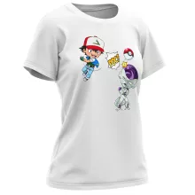 T-shirt Femme Sacha « Un Mewtwo sauvage apparait... Ou pas! » – Parodie Pokémon