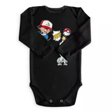 Body bébé manches longues Sacha « Un Mewtwo sauvage apparait... Ou pas! » – Parodie Pokémon