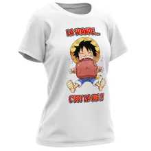 T-shirt Femme Luffy « La Viande... C'est la vie ! » – Parodie One Piece