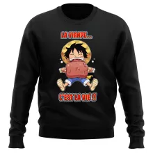 Pull Luffy « La Viande... C'est la vie ! » – Parodie One Piece