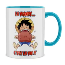 Mug Luffy « La Viande... C'est la vie ! » – Parodie One Piece