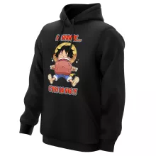 Sweat à capuche Luffy « La Viande... C'est la vie ! » – Parodie One Piece