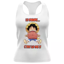 Débardeur Femme Luffy « La Viande... C'est la vie ! » – Parodie One Piece